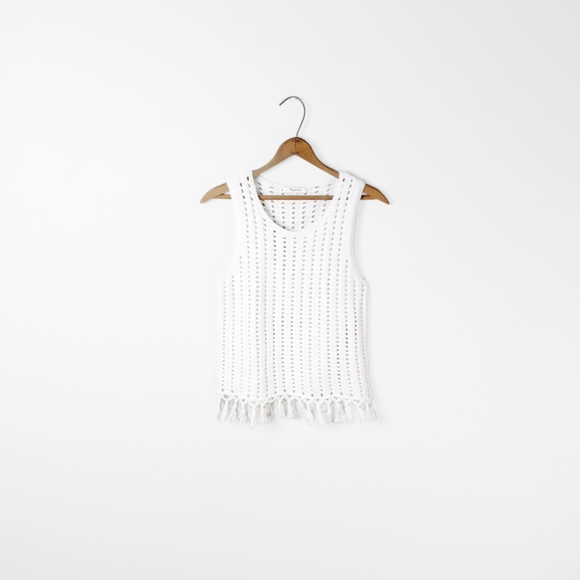 Madewell Tops - Madewell // Crochet Fringe Tank Top